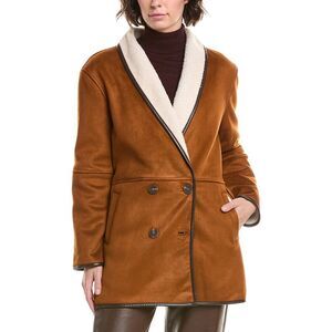 Pascale La Mode Womens  Fleece Coat, Brown